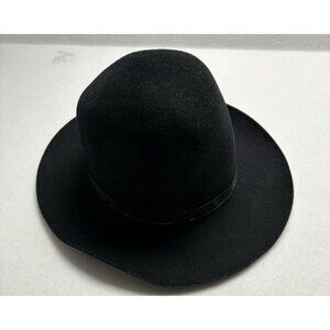Vtg STETSON Mallory Felt Hat Fedora Black Pure Wool Unisex Stylish Casual